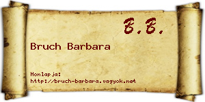 Bruch Barbara névjegykártya